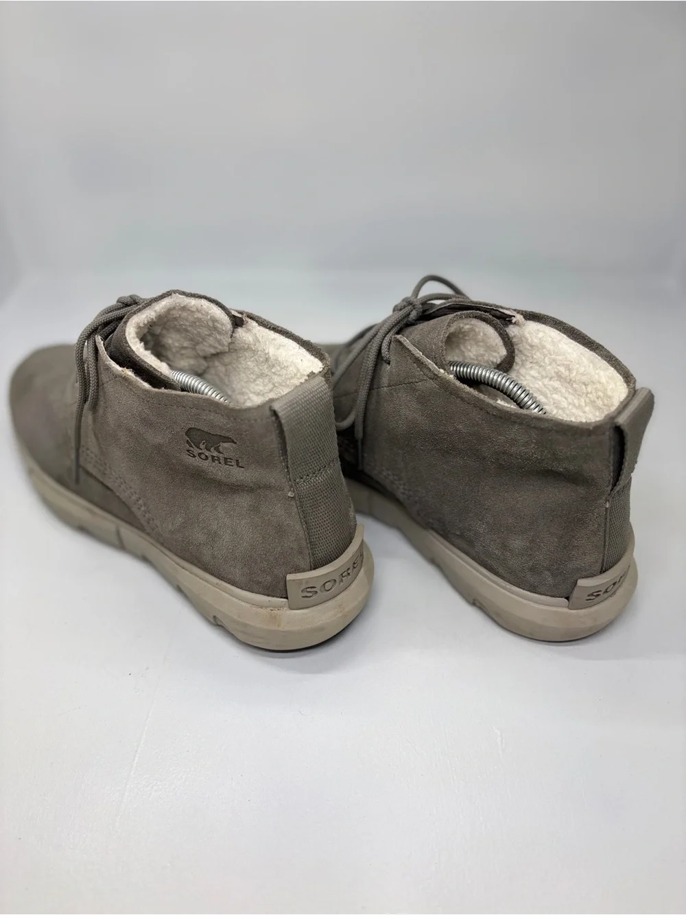 Sorel Buxton Waterproof Winter Boots NM4089-052 Men’s 9.5 Gray Suede Faux Fur